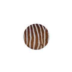 Skin Zebra Striped White Brown 1  Mini Buttons by Pakrebo