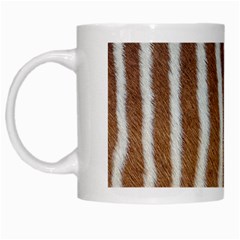 Skin Zebra Striped White Brown White Mugs by Pakrebo