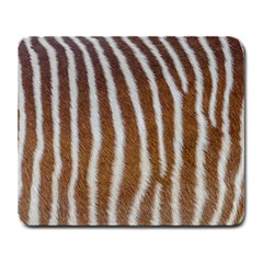 Skin Zebra Striped White Brown Large Mousepads