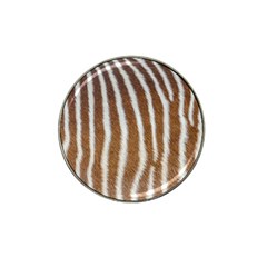 Skin Zebra Striped White Brown Hat Clip Ball Marker (4 Pack) by Pakrebo