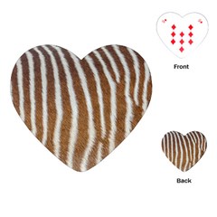 Skin Zebra Striped White Brown Playing Cards (Heart)