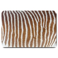 Skin Zebra Striped White Brown Large Doormat  by Pakrebo