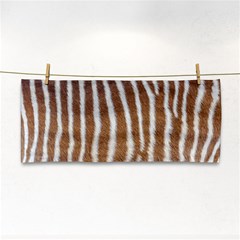 Skin Zebra Striped White Brown Hand Towel