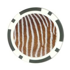 Skin Zebra Striped White Brown Poker Chip Card Guard (10 Pack) by Pakrebo