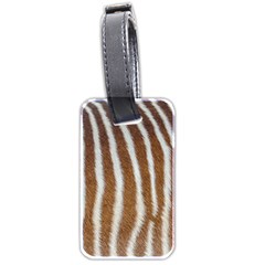 Skin Zebra Striped White Brown Luggage Tags (Two Sides)