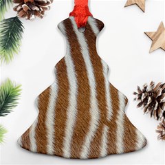 Skin Zebra Striped White Brown Ornament (Christmas Tree) 