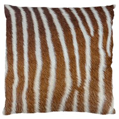 Skin Zebra Striped White Brown Large Cushion Case (One Side)