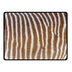 Skin Zebra Striped White Brown Double Sided Fleece Blanket (small)  by Pakrebo