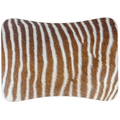 Skin Zebra Striped White Brown Velour Seat Head Rest Cushion by Pakrebo