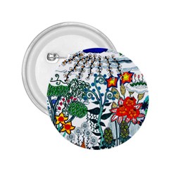 Moon And Flowers Abstract 2 25  Buttons by okhismakingart