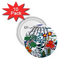 Moon And Flowers Abstract 1 75  Buttons (10 Pack) by okhismakingart