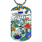 Moon and Flowers Abstract Dog Tag (Two Sides) Front