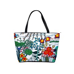 Moon And Flowers Abstract Classic Shoulder Handbag by okhismakingart