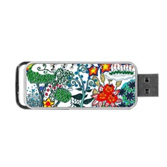 Moon And Flowers Abstract Portable Usb Flash (one Side) by okhismakingart