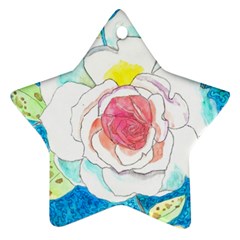 Favorite Rose Watercolor   Ornament (star) by okhismakingart