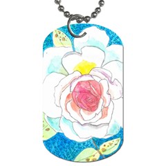 Favorite Rose Watercolor   Dog Tag (two Sides) by okhismakingart