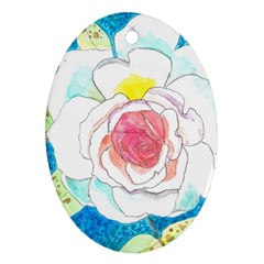 Favorite Rose Watercolor   Oval Ornament (two Sides) by okhismakingart