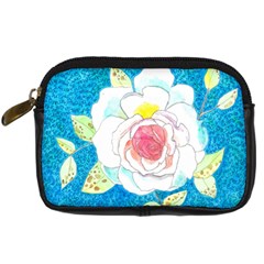 Favorite Rose Watercolor   Digital Camera Leather Case by okhismakingart