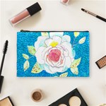 Favorite Rose Watercolor   Cosmetic Bag (Medium) Front