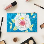 Favorite Rose Watercolor   Cosmetic Bag (Medium) Back