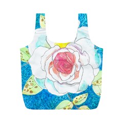 Favorite Rose Watercolor   Full Print Recycle Bag (m) by okhismakingart