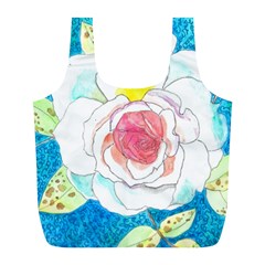 Favorite Rose Watercolor   Full Print Recycle Bag (l) by okhismakingart