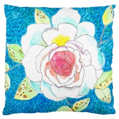 Favorite Rose Watercolor   Standard Flano Cushion Case (one Side) by okhismakingart