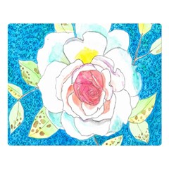 Favorite Rose Watercolor   Double Sided Flano Blanket (large)  by okhismakingart