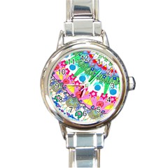 Plant Abstract Round Italian Charm Watch by okhismakingart