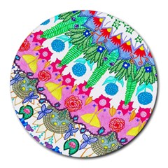 Plant Abstract Round Mousepads by okhismakingart