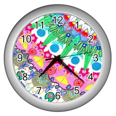 Plant Abstract Wall Clock (silver) by okhismakingart