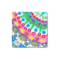 Plant Abstract Square Magnet by okhismakingart