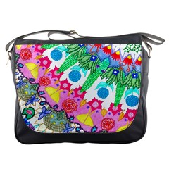 Plant Abstract Messenger Bag by okhismakingart