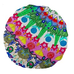 Plant Abstract Large 18  Premium Round Cushions by okhismakingart