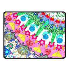 Plant Abstract Double Sided Fleece Blanket (small)  by okhismakingart