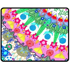 Plant Abstract Double Sided Fleece Blanket (medium)  by okhismakingart