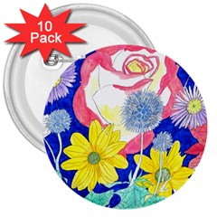 London Flora  3  Buttons (10 Pack)  by okhismakingart