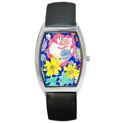 London Flora  Barrel Style Metal Watch by okhismakingart