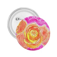 Orange Roses Watercolor 2 25  Buttons by okhismakingart