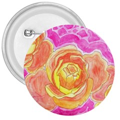 Orange Roses Watercolor 3  Buttons by okhismakingart