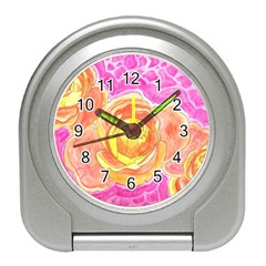 Orange Roses Watercolor Travel Alarm Clock by okhismakingart