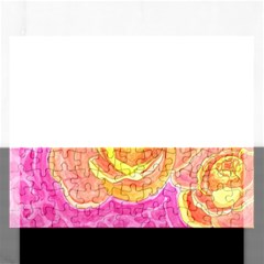 Orange Roses Watercolor Rectangular Jigsaw Puzzl by okhismakingart