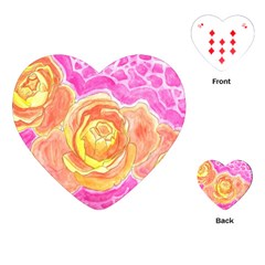 Orange Roses Watercolor Playing Cards (heart) by okhismakingart