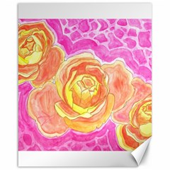 Orange Roses Watercolor Canvas 16  X 20  by okhismakingart