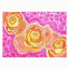 Orange Roses Watercolor Large Glasses Cloth (2-side) by okhismakingart