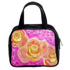 Orange Roses Watercolor Classic Handbag (two Sides) by okhismakingart