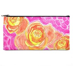 Orange Roses Watercolor Pencil Cases by okhismakingart