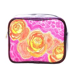 Orange Roses Watercolor Mini Toiletries Bag (one Side) by okhismakingart