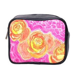 Orange Roses Watercolor Mini Toiletries Bag (two Sides) by okhismakingart