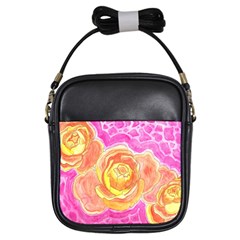 Orange Roses Watercolor Girls Sling Bag by okhismakingart